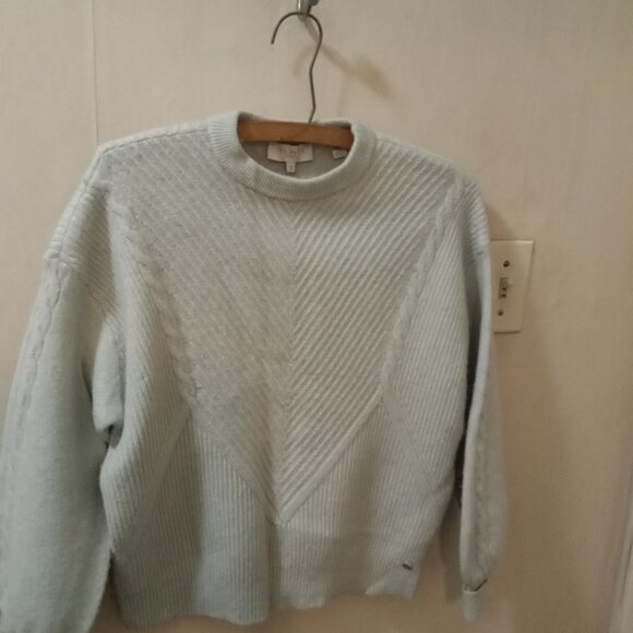 Ted Baker London Sz UK 0/US 2 pale mint green Wool blend patterned Sweater - Picture 3 of 7
